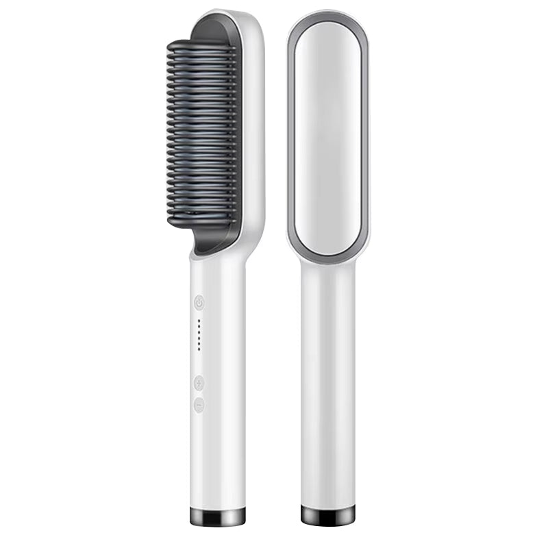 Portable Ionic Hair Straightener Brush with Anti-Scald Ceramic Heating